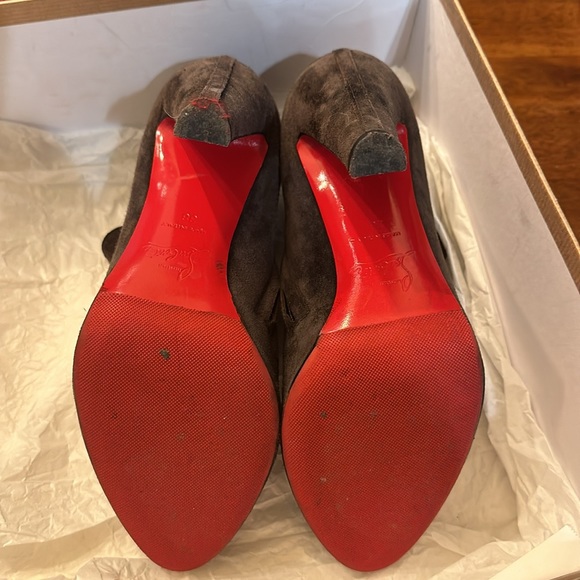 Christian Louboutin size 38 dark grey suede booties - Picture 3 of 9